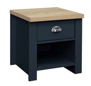 Highgate 1 Drawer Lamp Table - Navy & Oak