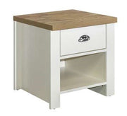 Highgate 1 Drawer Lamp Table - Cream & Oak