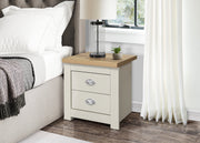 Highgate 2 Drawer Bedside - Cream & Oak