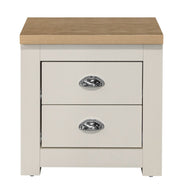 Highgate 2 Drawer Bedside - Cream & Oak