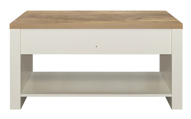 Highgate 2 Drawer Coffee Table - Cream & Oak