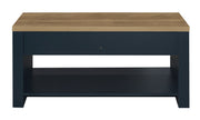 Highgate 2 Drawer Coffee Table - Navy & Oak