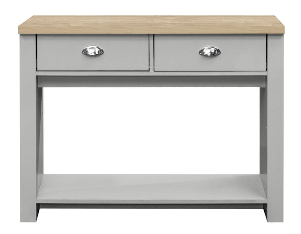 Highgate 2 Drawer Console Table - Grey & Oak