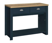 Highgate 2 Drawer Console Table - Navy & Oak