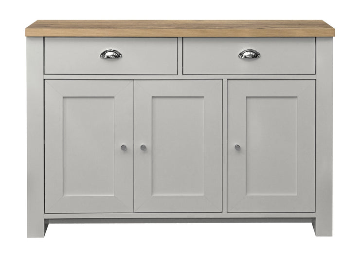 Highgate 3 Door 2 Drawer Sideboard - Grey & Oak