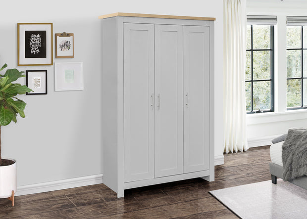 Highgate 3 Door Wardrobe -  Grey & Oak