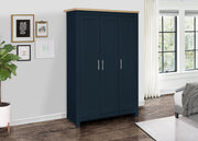 Highgate 3 Door Wardrobe -  Navy & Oak