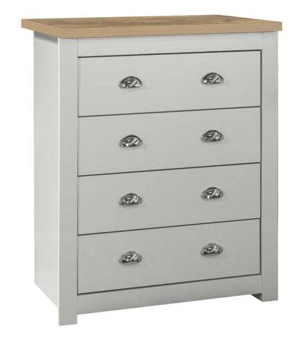 Highgate 4 Drawer Chest - Grey & Oak