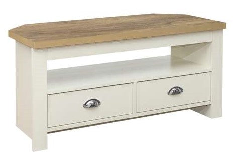 Highgate Corner TV Unit - Cream & Oak