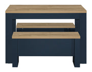 Highgate Dining Table & Bench Set - Navy & Oak