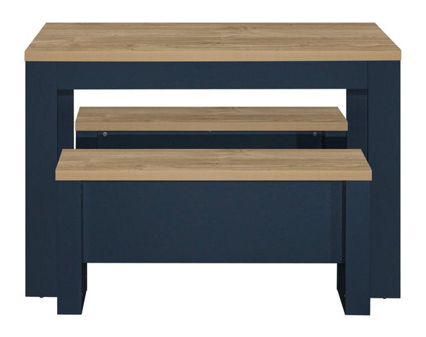 Highgate Dining Table & Bench Set - Navy & Oak