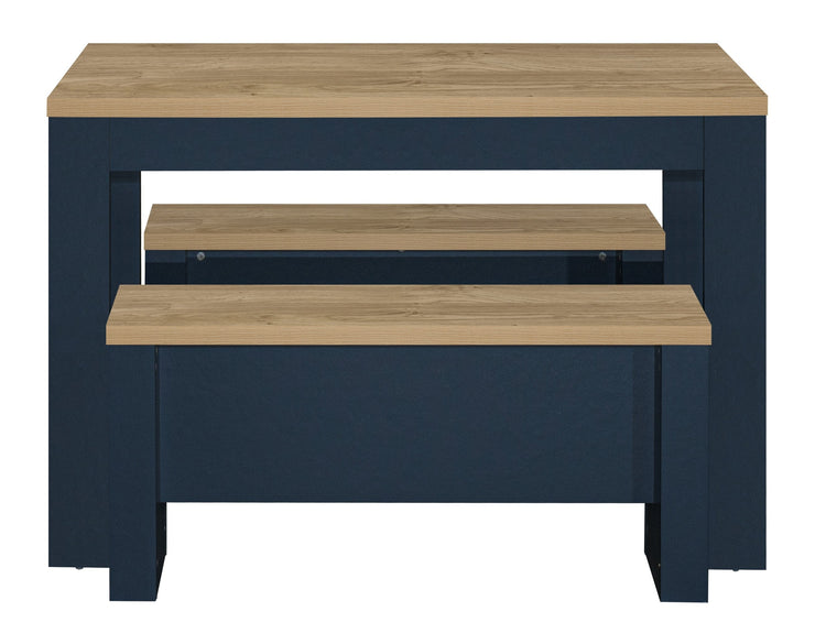 Highgate Dining Table & Bench Set - Navy & Oak