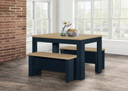 Highgate Dining Table & Bench Set - Navy & Oak