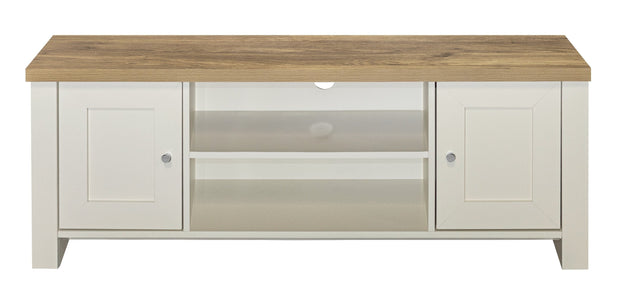 Highgate Large TV Unit - Cream & Oak