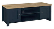 Highgate Large TV Unit - Navy & Oak