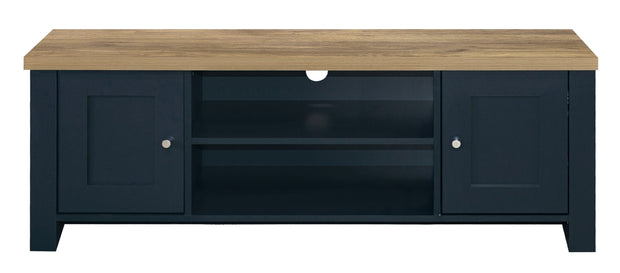 Highgate Large TV Unit - Navy & Oak