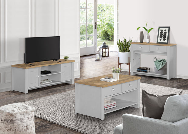 Highgate Large TV Unit - Grey & Oak