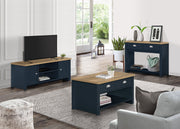 Highgate 2 Drawer Console Table - Navy & Oak