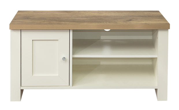 Highgate Small TV Unit - Cream & Oak