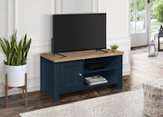 Highgate Small TV Unit - Navy & Oak