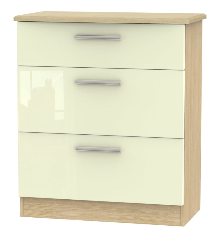 Knightsbridge 3 Drawer Deep Chest Of Drawers