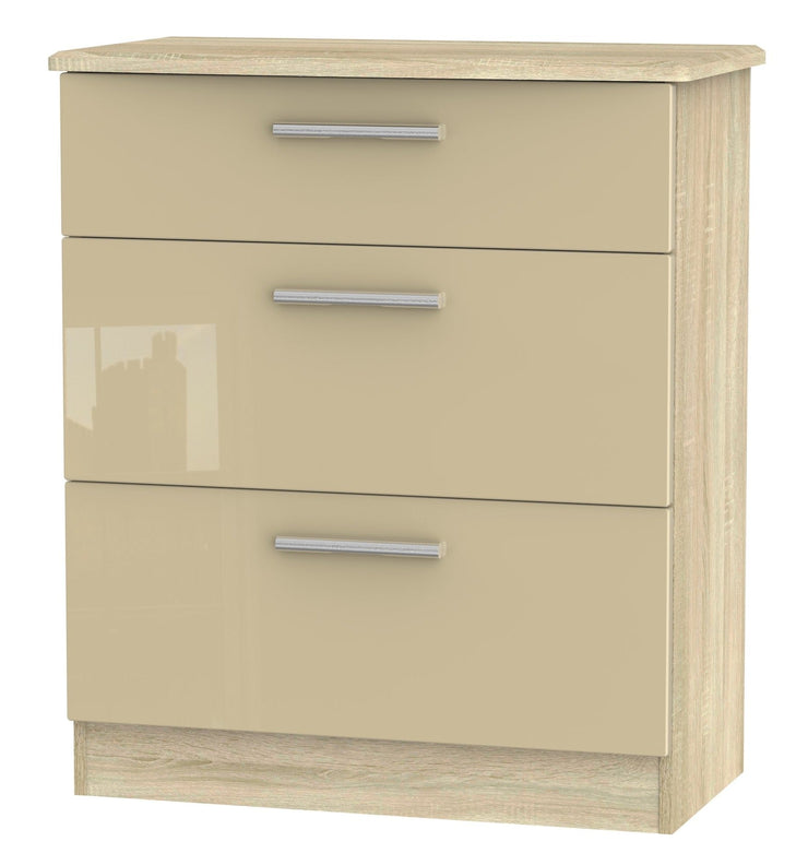 Knightsbridge 3 Drawer Deep Chest Of Drawers