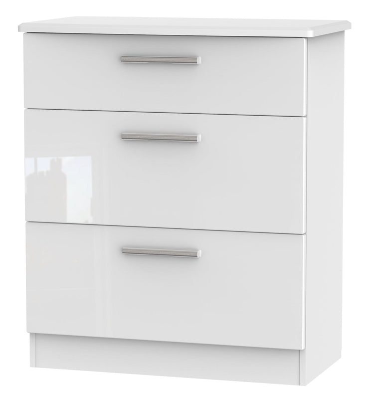 Knightsbridge 3 Drawer Deep Chest Of Drawers