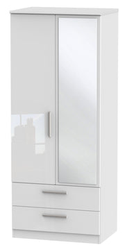 Knightsbridge 2ft 6in 2 Drawer Mirror Wardrobe