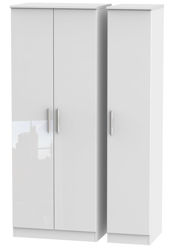 Knightsbridge 3 Door Tall Plain Wardrobe