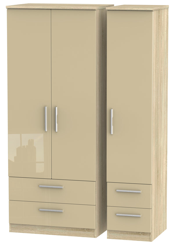 Knightsbridge Triple 2 Drawer + Drawer Wardrobe