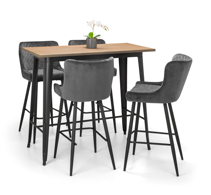 Luxe Velvet Bar Stool - Grey