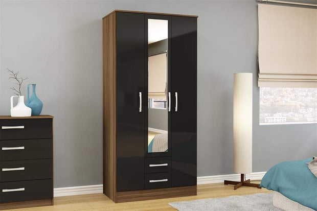 Lynx 3 Door 2 Drawer Wardrobe with Mirror