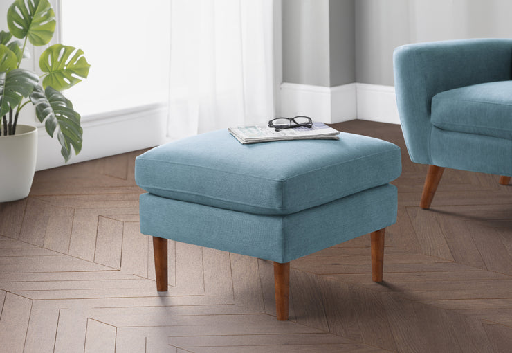 Monza Ottoman - Blue Linen