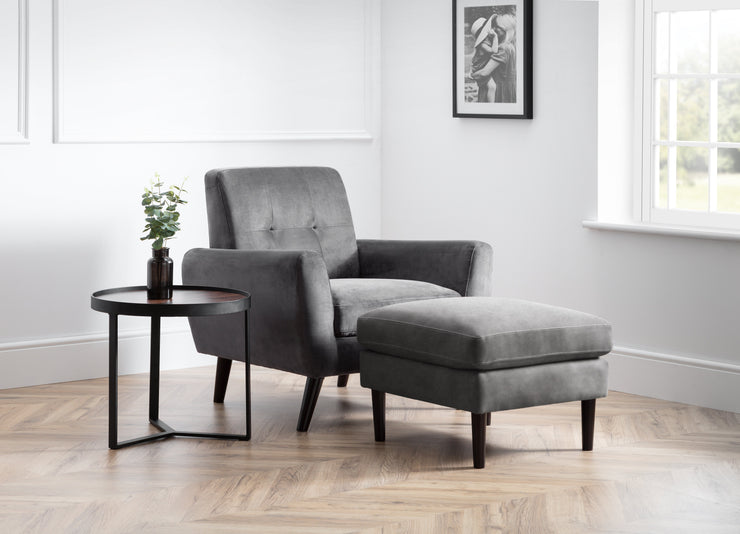 Monza Ottoman - Grey Velvet