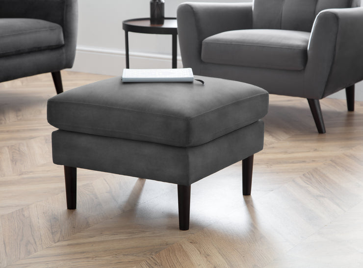 Monza Ottoman - Grey Velvet