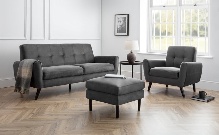 Monza Ottoman - Grey Velvet