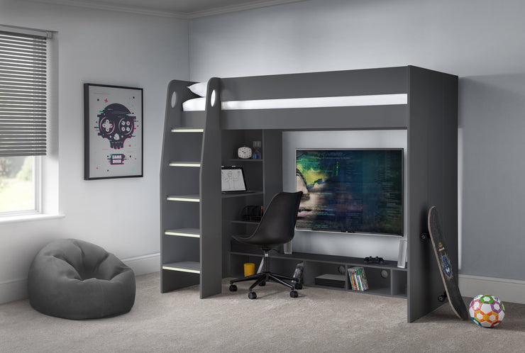 Nebula Gaming Bed with Desk - Anthracite