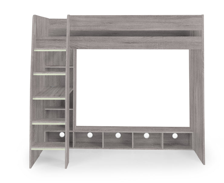 Nebula Gaming Bed with Desk - Grey Oak