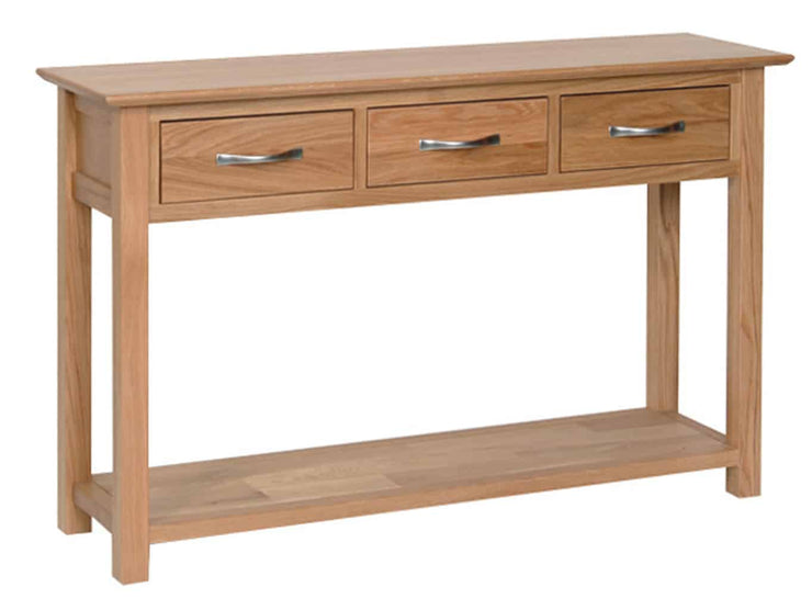 New Oak Console with 3 Drawers
