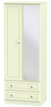 Pembroke 2 Door Tall Mirror Combi Wardrobe