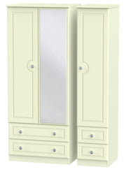 Pembroke 3 Door 4 Drawer Mirror Wardrobe