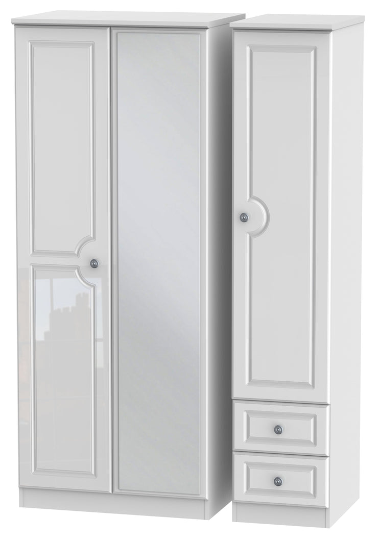 Pembroke 3 Door 2 Right Drawer Mirror Wardrobe