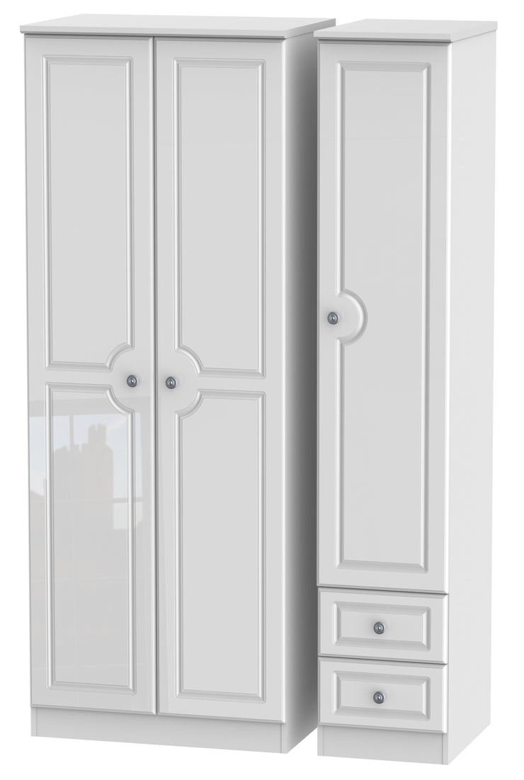 Pembroke 3 Door 2 Right Drawer Tall Plain Wardrobe