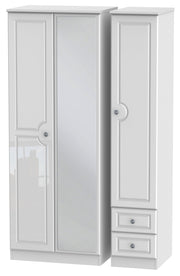 Pembroke 3 Door 2 Right Drawer Tall Mirror Wardrobe