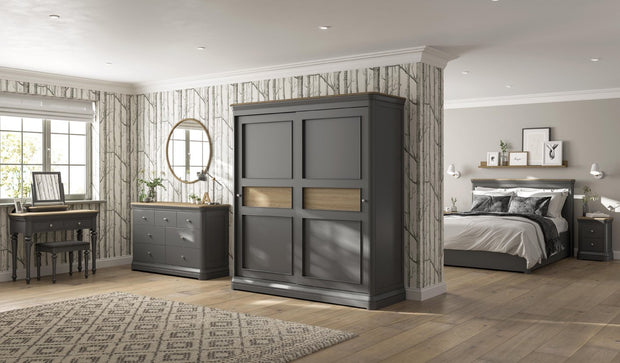 Pebble Double Wardrobe with Drawer