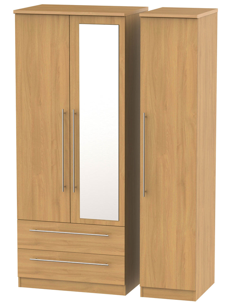 Sherwood Triple 2 Drawer Mirror Robe