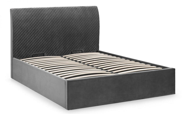 Sanderson Diamond Quilted Velvet Ottoman Bed