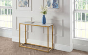 Scala Gold White Marble Top Console Table