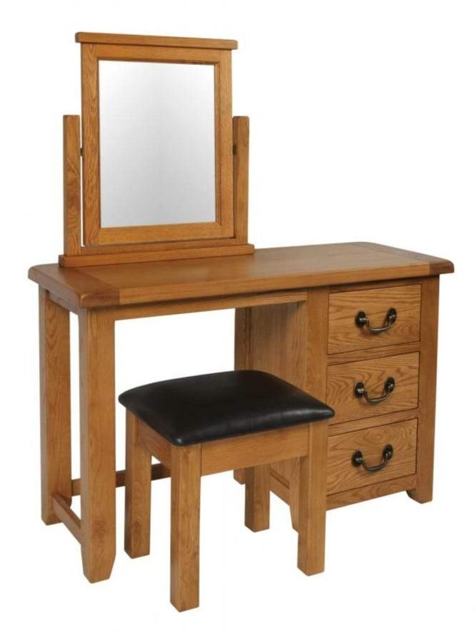 Somerset Oak Dressing Table Table & Stool