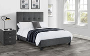 Sorrento High Headboard Bed - Slate Linen